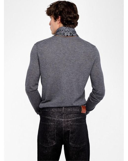 Zadig & Voltaire Blue Monastir Jumper 100% Cashmere for men