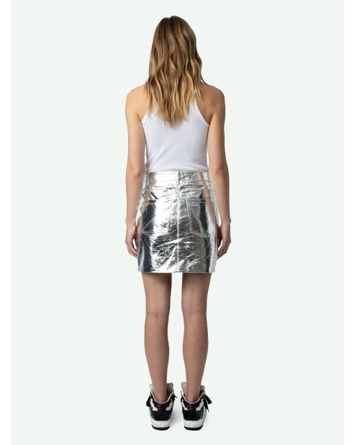 Zadig & Voltaire Metallic John Leather Skirt