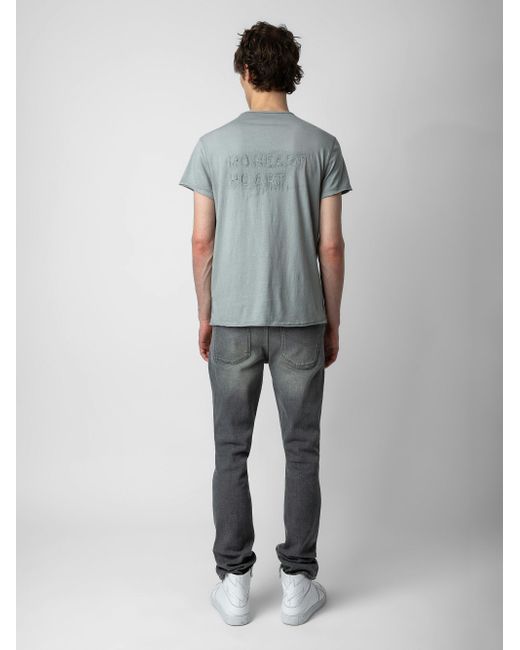 Zadig & Voltaire Gray Monastir Arrow Henley T-shirt for men