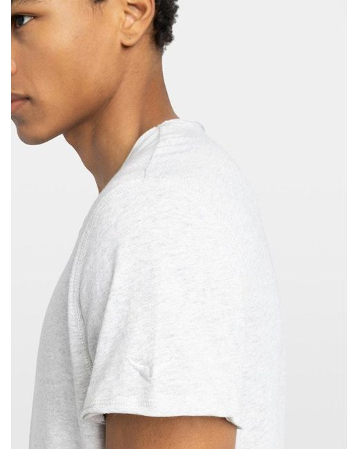 Zadig & Voltaire White Monastir Henley T-Shirt for men
