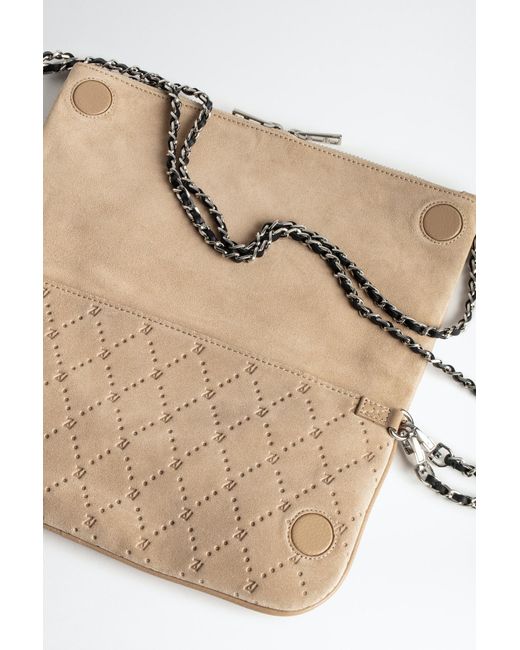 Pochette Rock Zv Embossed Suede Zadig Voltaire en coloris Rouge