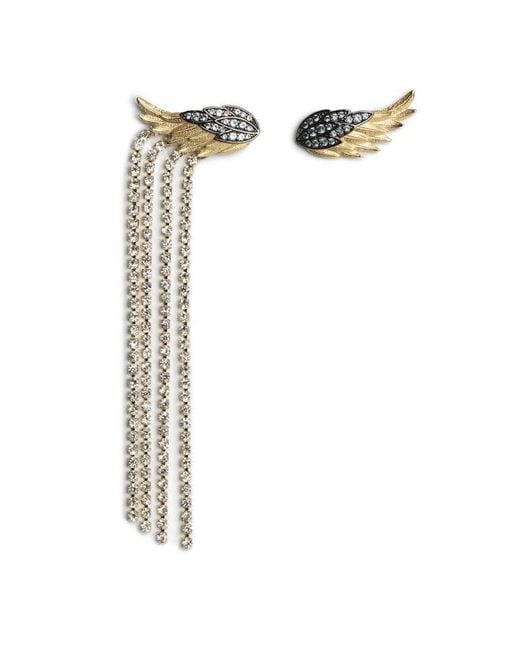 Zadig & Voltaire White Rock Feather Earrings