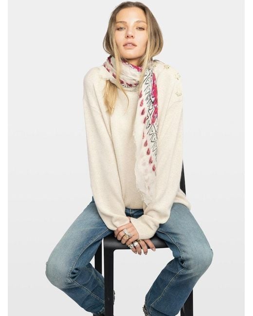 Zadig & Voltaire Purple Kerry Hearts Scarf