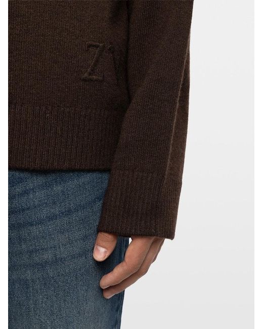 Zadig & Voltaire Brown Nalmo Jumper 100% Merino Wool for men