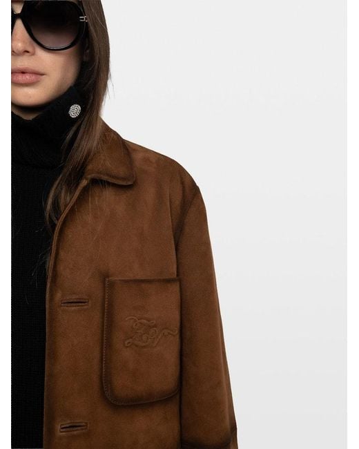 Zadig & Voltaire Brown Venezia Leather Jacket
