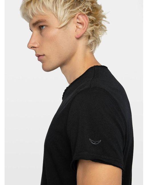 Zadig & Voltaire Black Monastir Henley T-Shirt for men