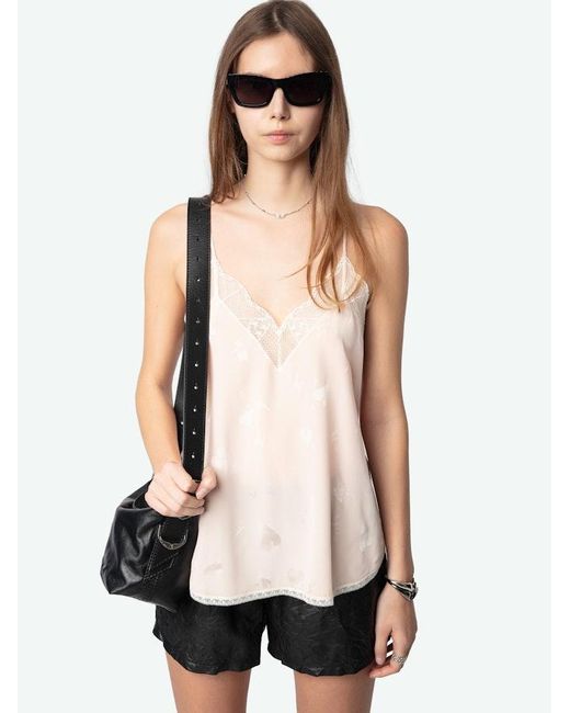 Zadig & Voltaire White Christy Heart Camisole