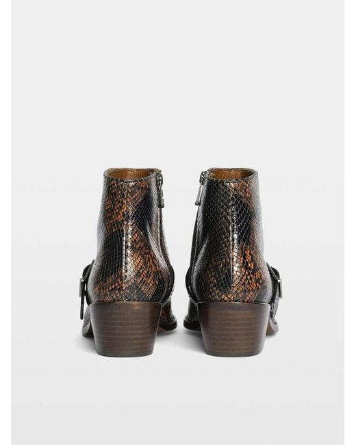 Zadig & Voltaire Black Tylow Wild Mirror Ankle Boots