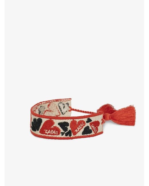 Pulsera Tejida Zadig Corazón Zadig & Voltaire de color Red