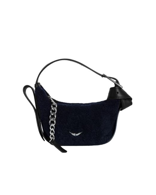 Zadig & Voltaire Blue Le Cecilia Xs Shearling Bag