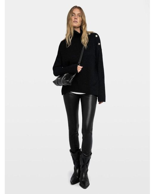 Zadig & Voltaire Black Phlame Trousers 100% Leather