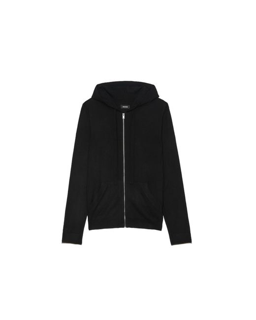 Zadig & Voltaire Black Clash Cardigan 100% Merino Wool for men