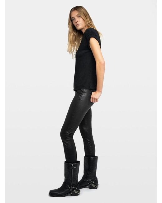 Zadig & Voltaire Black Phlame Leather Trousers