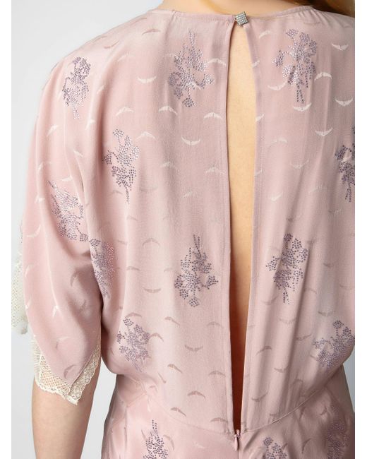 Zadig & Voltaire Pink Rey Silk Jacquard Dress