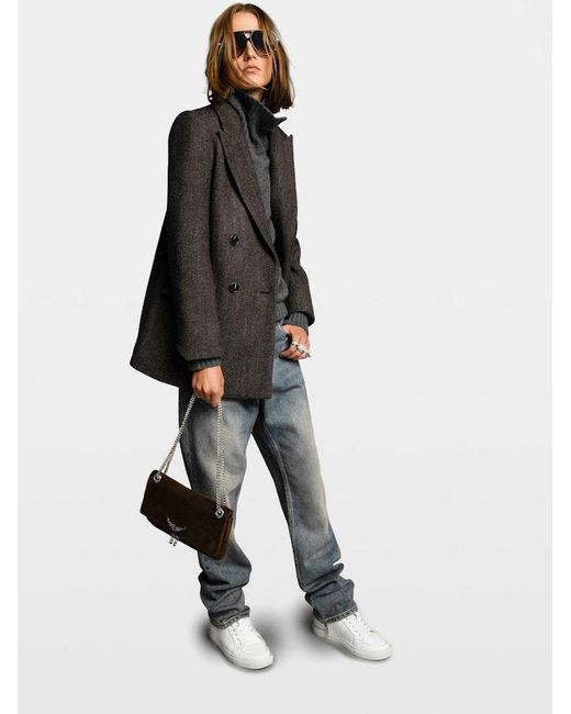 Zadig & Voltaire Brown Rock Ii Suede Clutch