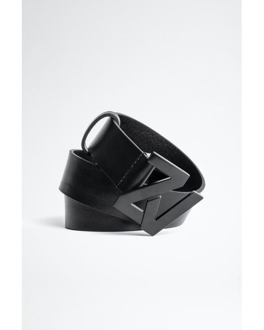 Zadig & Voltaire Leather Men's Zv Initiale Belt in Black for Men | Lyst UK