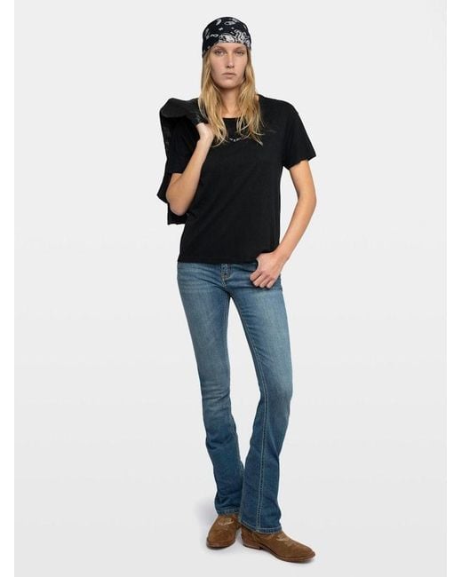 Zadig & Voltaire Black Marta Diamante Wings T-shirt