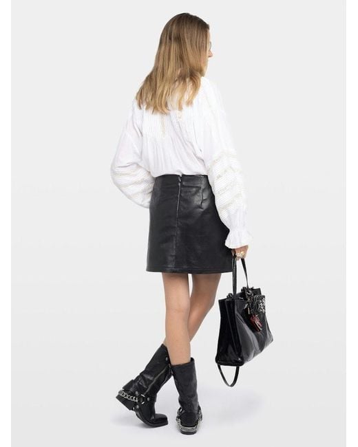 Zadig & Voltaire Black Jaime Leather Skirt