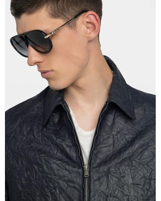 Zadig & Voltaire Blue Loumy Leather Jacket for men