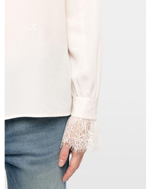 Zadig & Voltaire White Thely Shirt 100% Silk