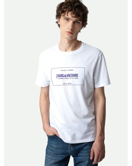 Zadig & Voltaire White Logo-print Organic Cotton T-shirt for men