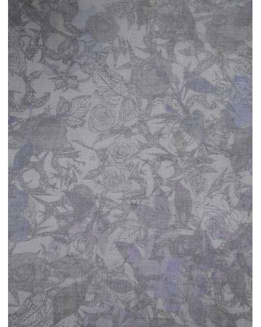 Zadig & Voltaire Gray Kerry Scarf Roses 135