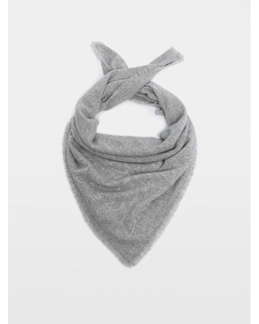 Zadig & Voltaire Gray Stevie Strass Western Scarf