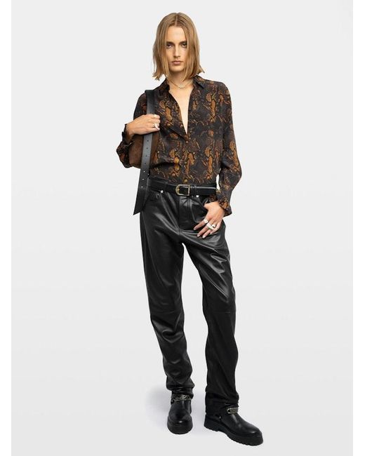 Zadig & Voltaire Green Thely 100% Silk Shirt