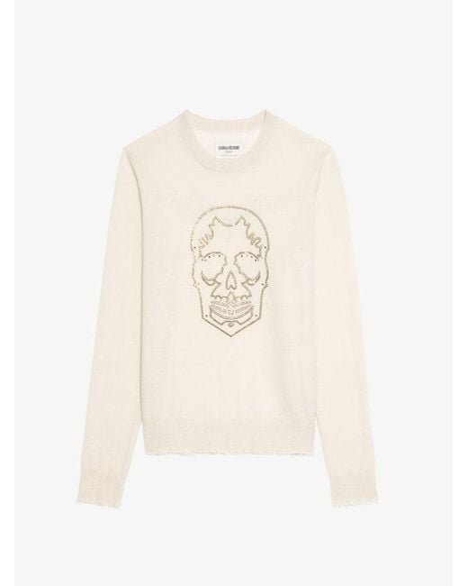 Zadig & Voltaire White Miss Jumper 100% Cashmere