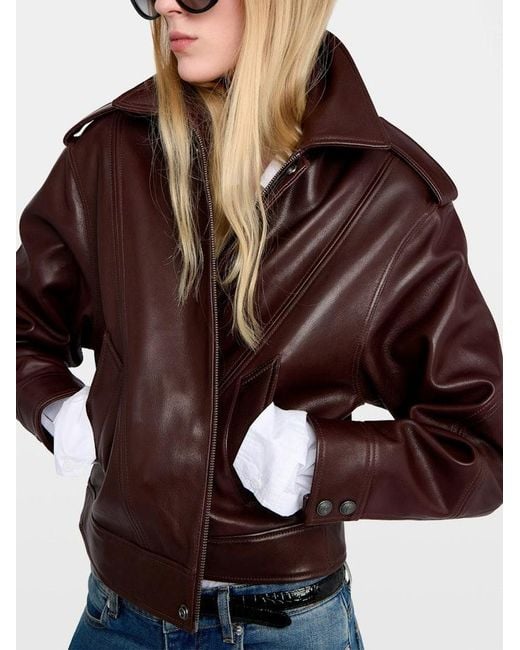 Zadig & Voltaire Brown Kimo Leather Jacket