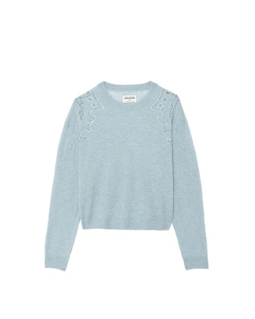 Zadig & Voltaire Blue Swapy Jumper 100% Cashmere