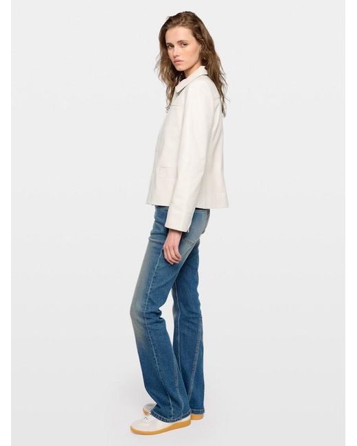 Zadig & Voltaire White Liamys Leather Jacket