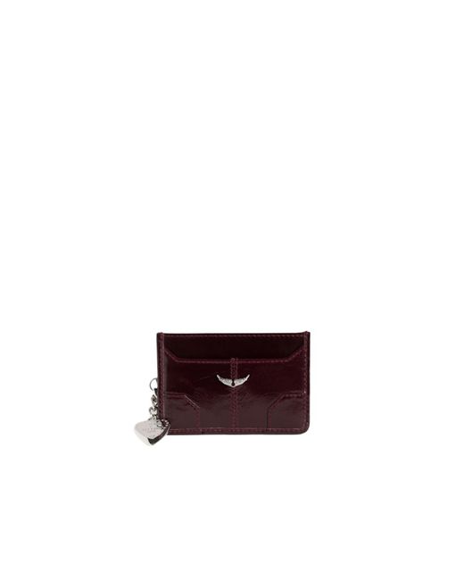 Zadig & Voltaire Purple Sunny Pass Vintage Patent Card Holder
