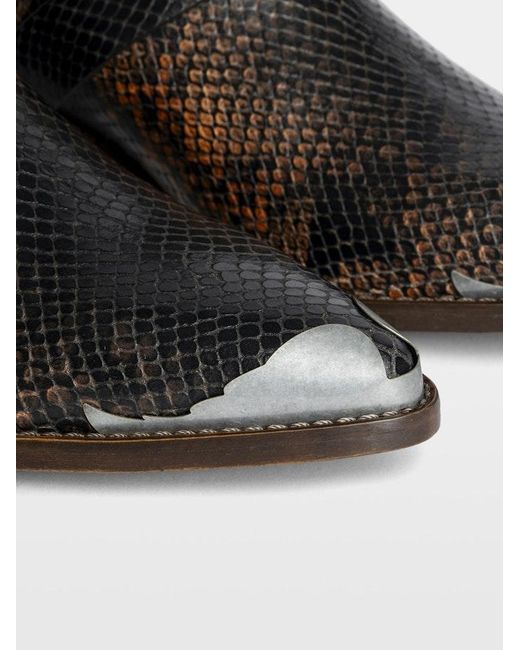 Zadig & Voltaire Black Tylow Wild Mirror Ankle Boots