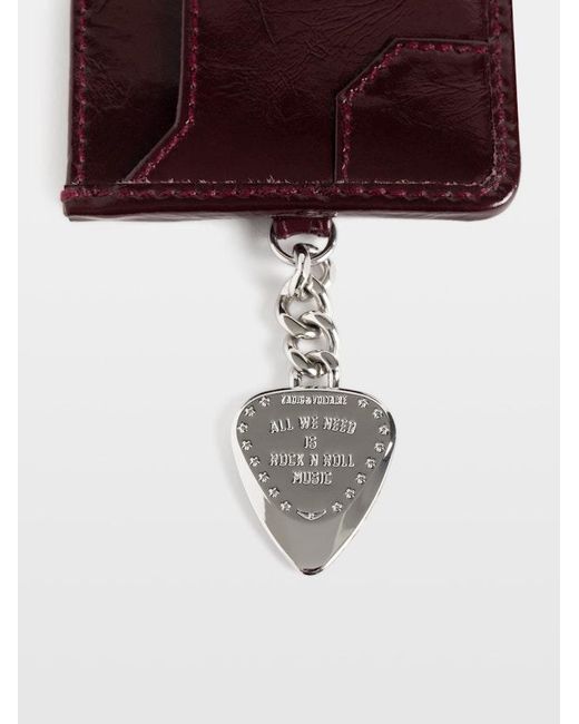 Zadig & Voltaire Purple Sunny Pass Vintage Patent Card Holder