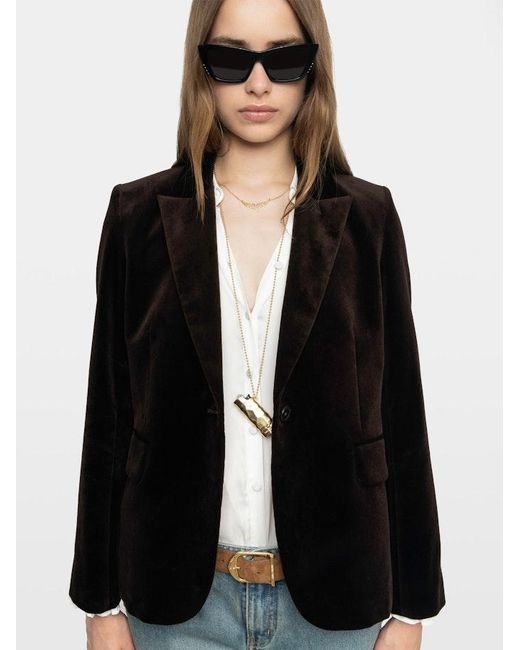 Zadig & Voltaire Black Vavy Velvet Blazer