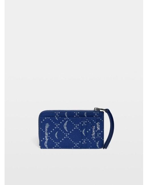 Zadig & Voltaire Blue Zv Card Monogram Card Holder