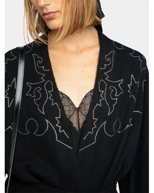 Zadig & Voltaire Black Cardigan Salomy 100% Cashmere