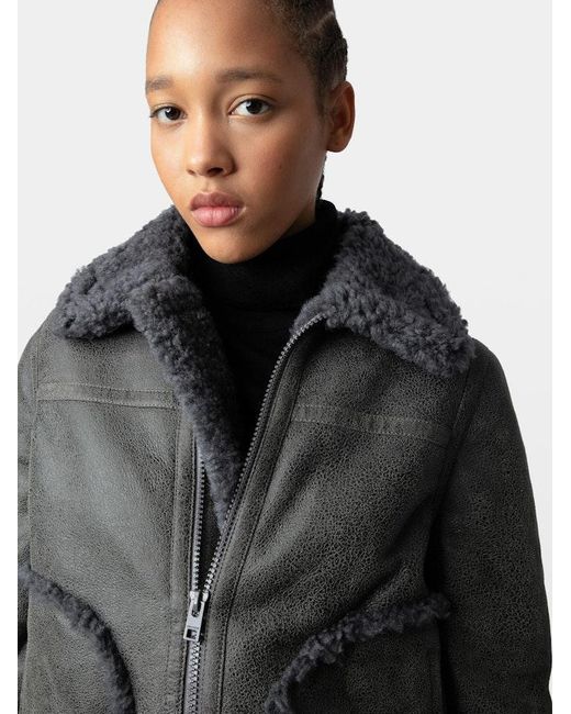 Zadig & Voltaire Black Kady Shearling Jacket