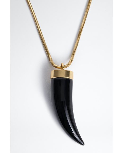 Zadig & Voltaire Black Horn Necklace