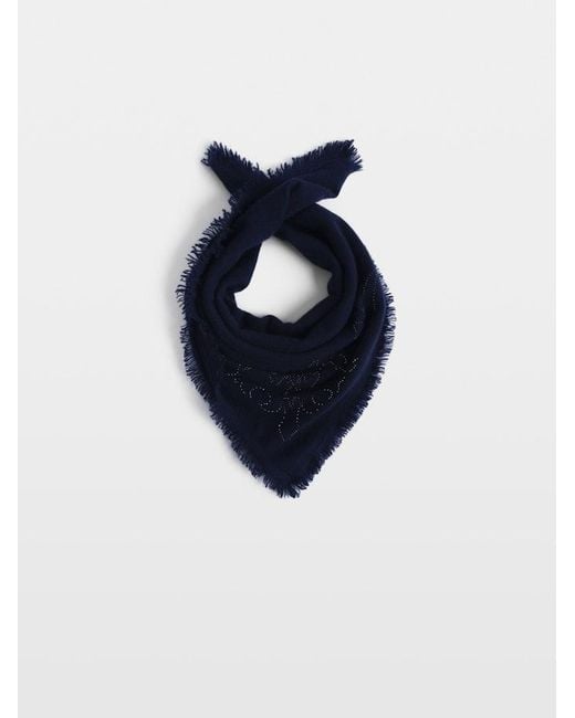 Zadig & Voltaire Blue Mini Stevie Strass Western Scarf