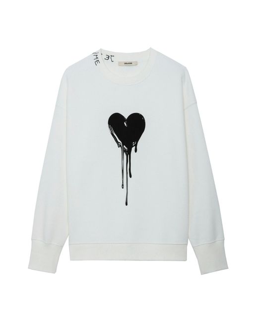 Zadig & Voltaire White Sweatshirt Oscar Heart