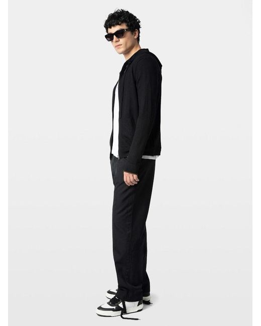 Zadig & Voltaire Black Clash Cardigan 100% Merino Wool for men