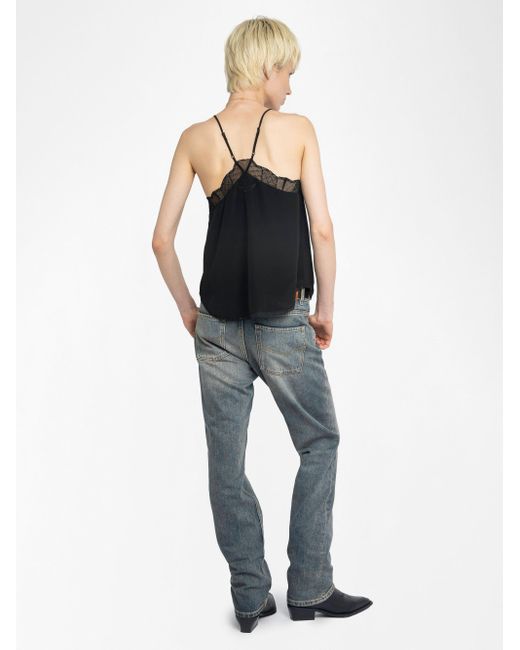 Top Lencero Christy 100% Seda Zadig & Voltaire de color Blue