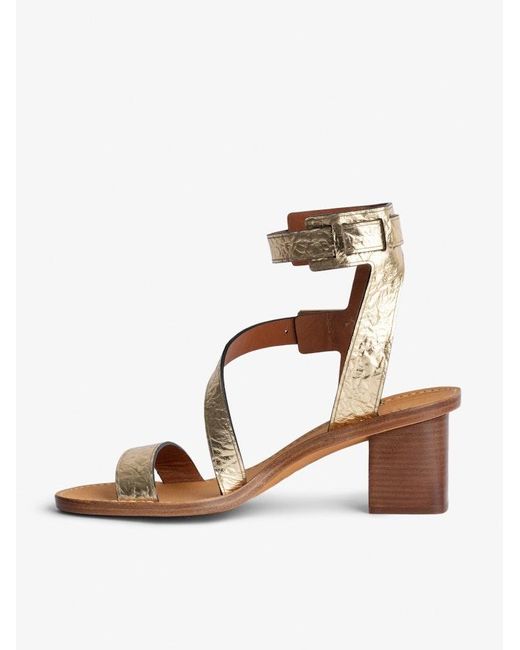 Zadig & Voltaire White Cecilia Crinkled Caprese Sandals