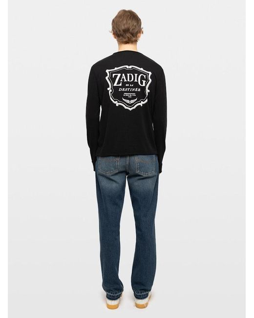 Zadig & Voltaire Black Monastir Henley T-Shirt for men