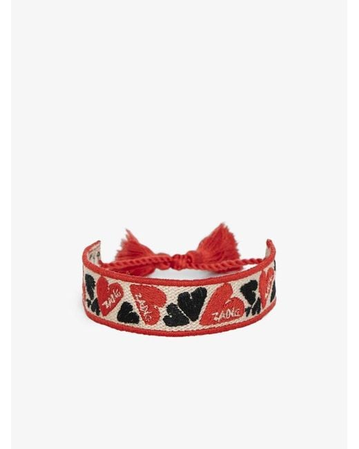 Pulsera Tejida Zadig Corazón Zadig & Voltaire de color Red