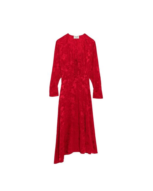 Zadig & Voltaire Red Rouna Silk Dress