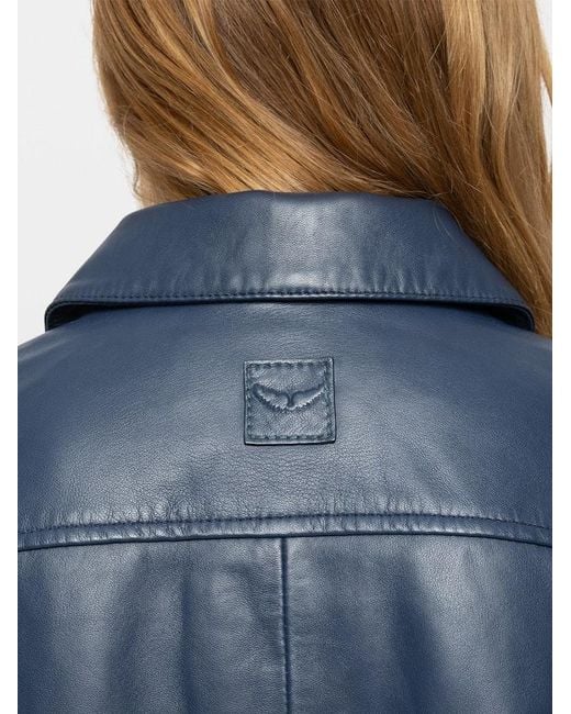 Zadig & Voltaire Blue Liamys Leather Jacket