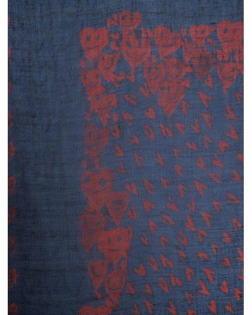 Zadig & Voltaire Blue Kerry Hearts Scarf 135